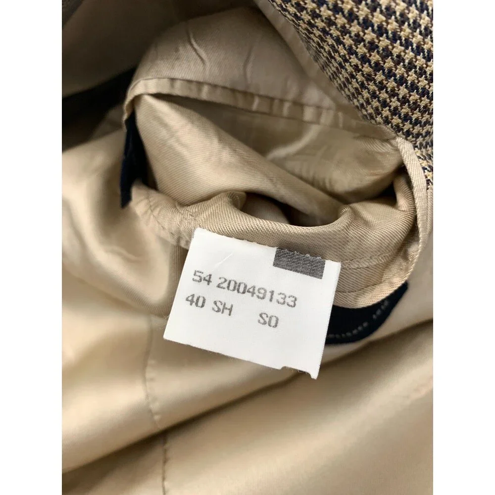Brooks Brothers Blazer Mens 40S Silk Wool Houndstooth Tweed Jacket Sportcoat